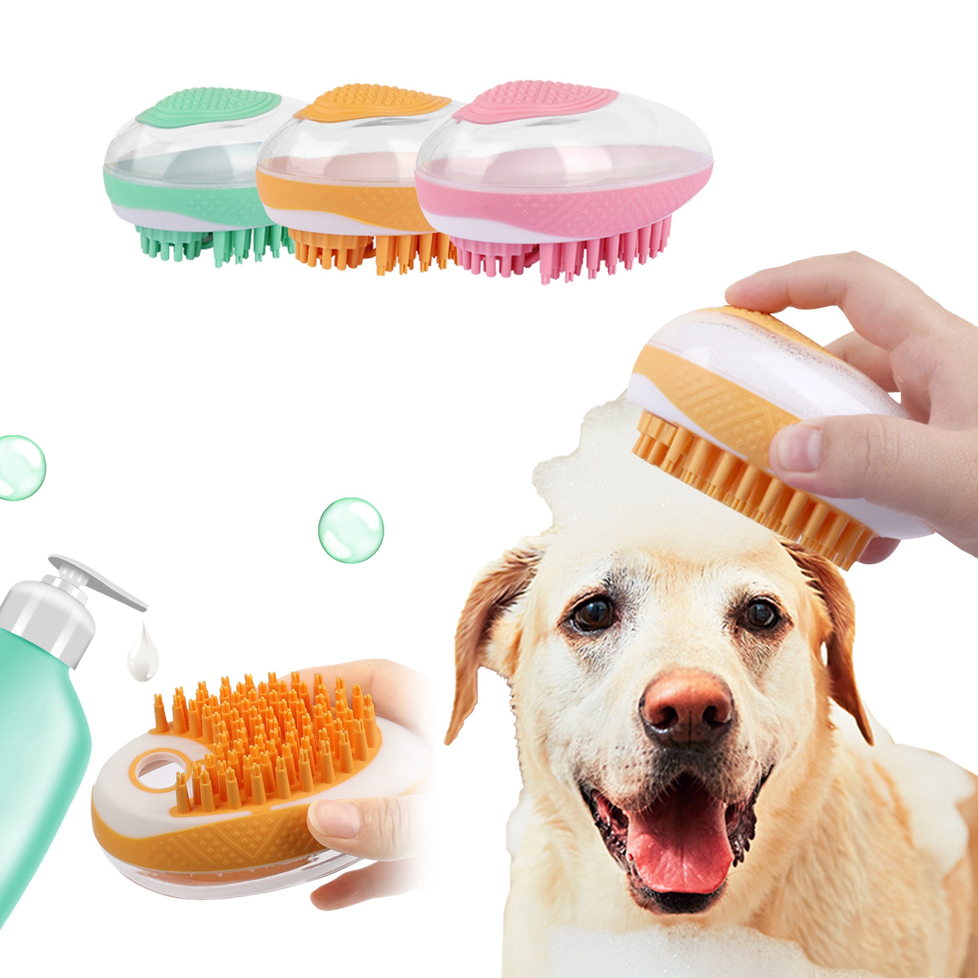 2-in-1 Pet Bath Brush – Massage, Clean & Relax